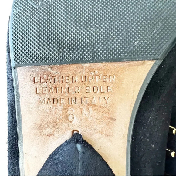 D’Rossana by Charm Vintage 80s Vintage Suede Mini Wedge Size 6 Narrow Italy Gold - Picture 4 of 10